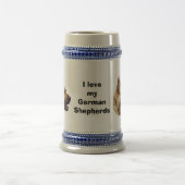 アルザチアンドイツ羊飼い犬ポートレート ビールジョッキ (中央)