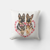 アルザティアン犬ママ生活水カラートレンディーおもしろいハート クッション (正面)