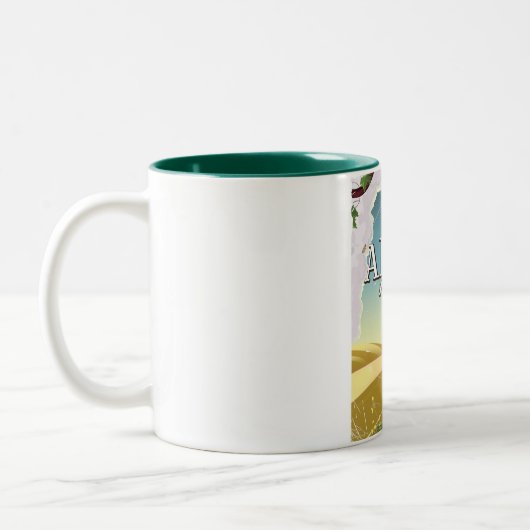 アルザースフランス怠惰な午後のワインポスター ツートーンマグカップ (左)