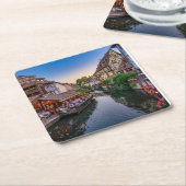 アルザースフランフラワーウォーターカナル スクエアペーパーコースター (アングル)