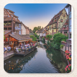 アルザースフランフラワーウォーターカナル スクエアペーパーコースター