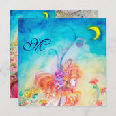 アルシア フラワーフェアリー オリジナルマーク ピンク 青 スパークル 招待状 (正面/裏面)