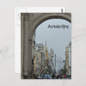 アルシュ広場を通じて – ペルーのアルマス – アレキパ ポストカード (正面/裏面)