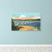 アルシーベイブリッジのビュー キャンバスプリント (インサイチュ (ウッドフロア))