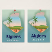 アルジェリアのアルジェの地図の旅行ポスター (正面&裏面)