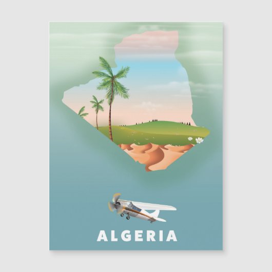 アルジェリアのイラスト入り旅行ポスター印刷 (正面)