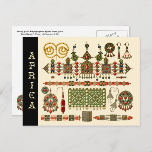 アルジェリアのカビレ族ジュエリー ポストカード (正面/裏面)