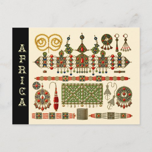 アルジェリアのカビレ族ジュエリー ポストカード (正面)