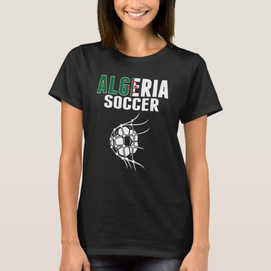 アルジェリアのサッカーSuppのアルジェリアのサッカーボール Tシャツ (正面)