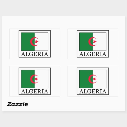 アルジェリアのステッカー 長方形シール (シート)