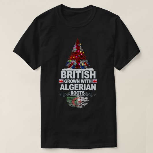 アルジェリアのルーツギフトでアルジェリアのために栽培された英国 Tシャツ (デザイン正面)