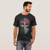 アルジェリアのルーツ米国国旗で栽培されたアメリカ人 Tシャツ (正面フル)