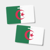 アルジェリアの国旗が付いた名札 バッジ (正面＆裏面)