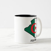 アルジェリアの国旗と国 ツートーンマグカップ (正面右)