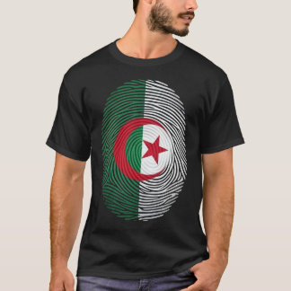 アルジェリアの国旗指紋Tシャツ - アルジェリア人の誇り Tシャツ