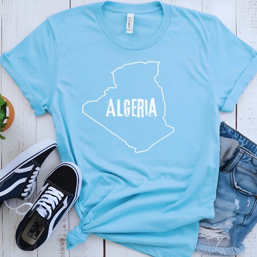 アルジェリアの地図アルジェリアの国の輪郭 Tシャツ