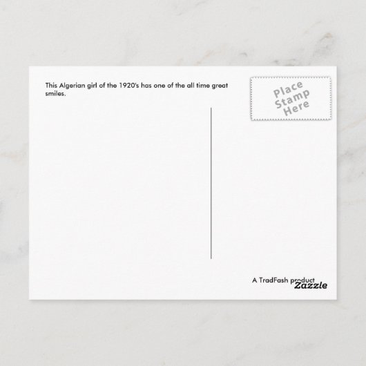 アルジェリアの少女はがき ポストカード (裏面)