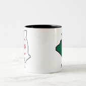 アルジェリアの旗と国 ツートーンマグカップ (中央)