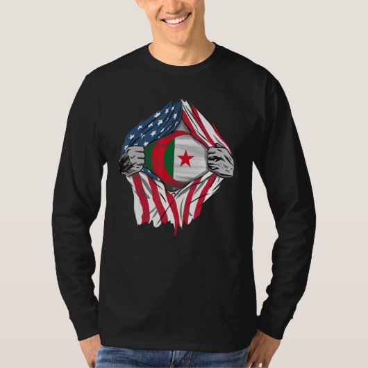 アルジェリアの根で育ったアメリカ人1 Tシャツ (正面)