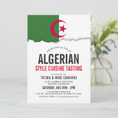 アルジェリアをテーマにした料理|パーティーフラグ招待状白 招待状 (スタンド正面)