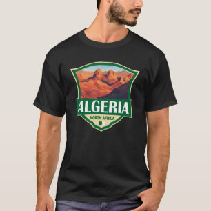 アルジェリアイラストレーションレトロバッジ Tシャツ
