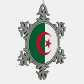 アルジェリアオーナメント付きスノーフレーク国旗 スノーフレークピューターオーナメント (左)