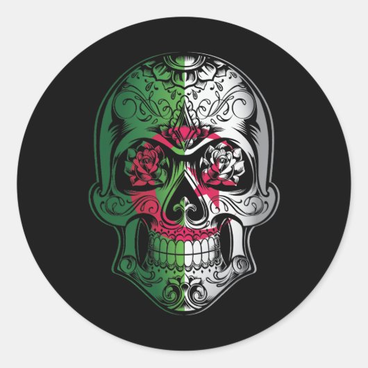 アルジェリアスカルバラ国旗 ラウンドシール (正面)