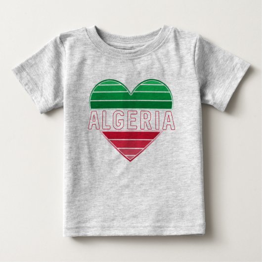 アルジェリアハート、アルジェリア大好き ベビーTシャツ (正面)