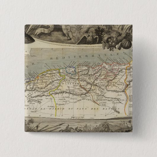 アルジェリアフランスの植民地 缶バッジ (正面)