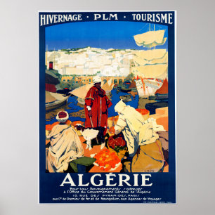 アルジェリアフランスのPLM鉄道ビンテージトラベルへ ポスター