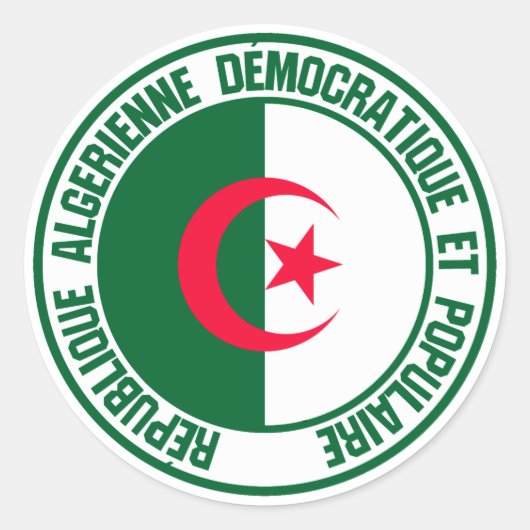 アルジェリア丸エンブレム ラウンドシール (正面)