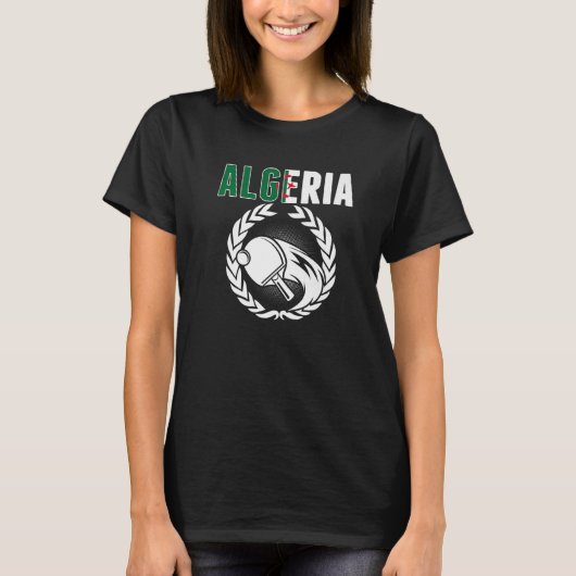 アルジェリア卓球アルジェリアPing Pongサポート Tシャツ (正面)