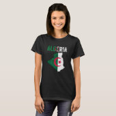アルジェリア国地図国旗 Tシャツ (正面フル)