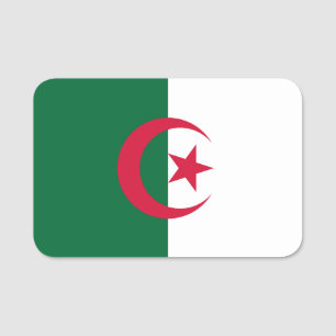 アルジェリア国旗が付いた愛国的な名前タグ 名札