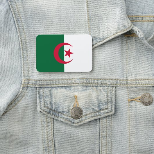 アルジェリア国旗が付いた愛国的な名前タグ 名札 (インサイチュ)