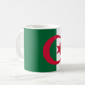 アルジェリア国旗とマグカップ コーヒーマグカップ (正面左)