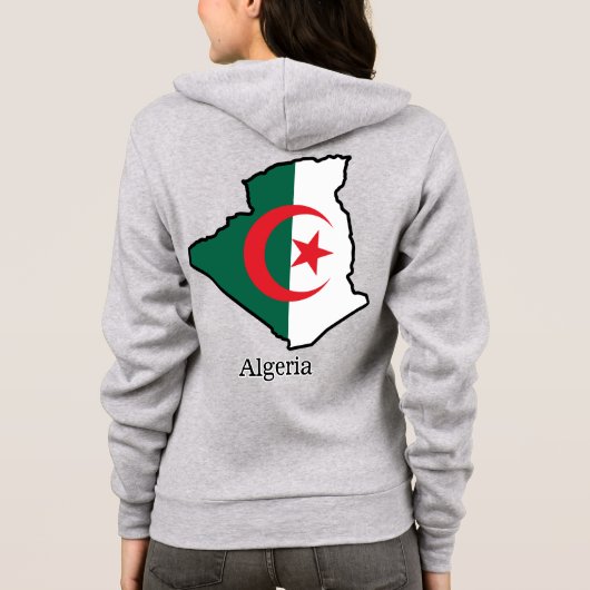 アルジェリア国旗と国 パーカ (裏面)