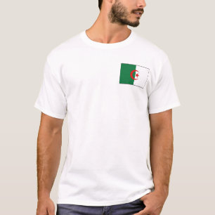 アルジェリア国旗と地図Tシャツ Tシャツ