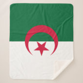 アルジェリア国旗と愛国心シェルパ毛布 シェルパブランケット (正面)
