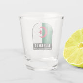 アルジェリア国旗のエンブレム動揺してヴィンテージ ショットグラス (裏面)