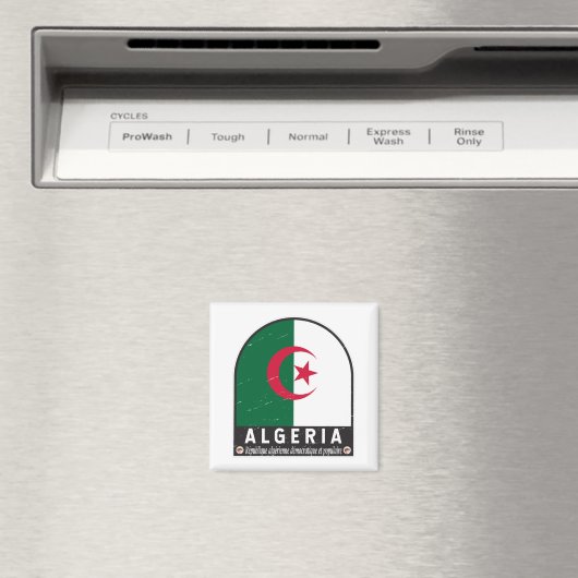 アルジェリア国旗のエンブレム動揺してヴィンテージ マグネット (インサイチュ (食洗機))