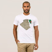 アルジェリア国旗のハートと地図Tシャツ Tシャツ (正面フル)
