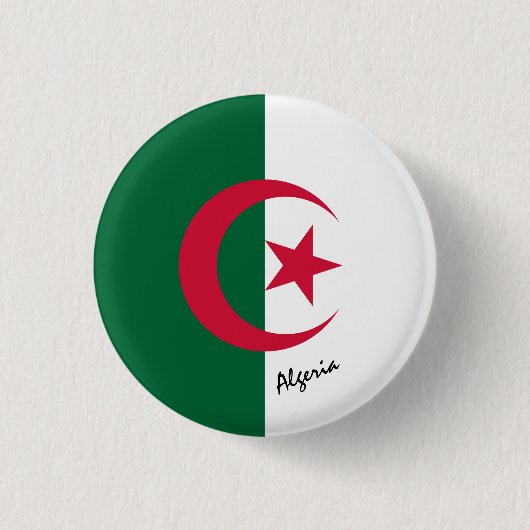 アルジェリア国旗のファッション 缶バッジ (正面)