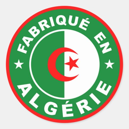 アルジェリア国旗のレーベルfabrique algerie製 ラウンドシール (正面)