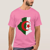 アルジェリア国旗の地図 Tシャツ (正面)
