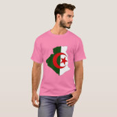 アルジェリア国旗の地図 Tシャツ (正面フル)
