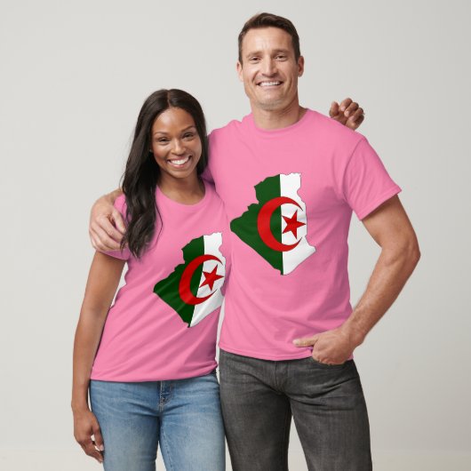 アルジェリア国旗の地図 Tシャツ (ユニセックス)