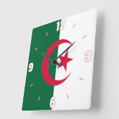 アルジェリア国旗の愛国心 スクエア壁時計 (傾斜)