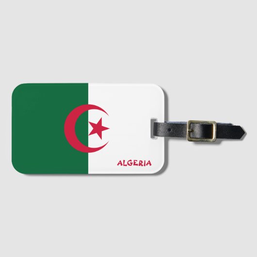 アルジェリア国旗の愛国心 ラゲッジタグ (正面横)