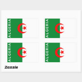 アルジェリア国旗の文字名 長方形シール (シート)